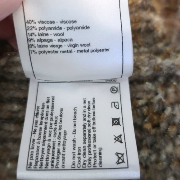 CHANEL F/W 2018 STRIPED KNIT TUNIC DRESS BEIGE/GOLD SIZE 36 KIMONO SLEEVE MINI - Picture 9 of 10